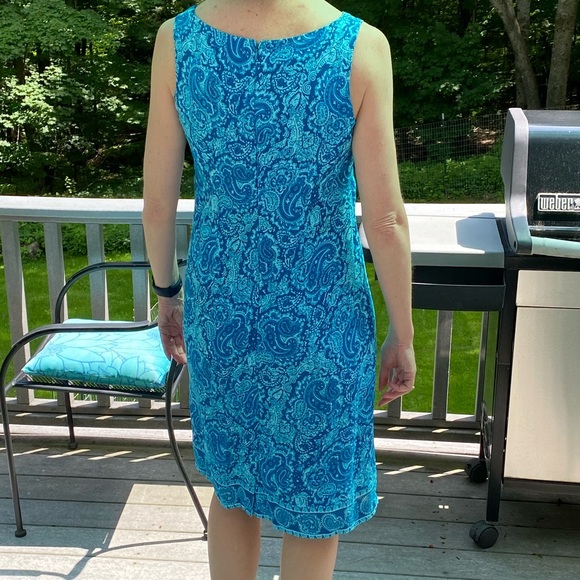 Mix Nouveau Blue Paisley Lined Dress Size Small - Picture 14 of 16